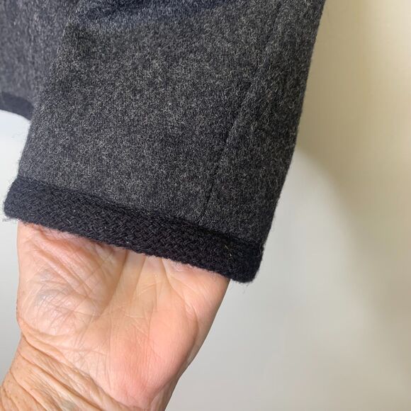 VTG Liz Clairborne Womens Dark Gray Wool Blazer Size 8 Trim - Picture 4 of 11